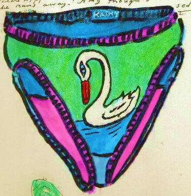 Very Pretty Swan Underpants ( Once belonged to Gloria Grahame the noir star)