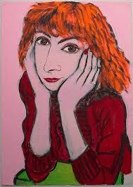 Portrait of Sandra B. ( big hands) late 20th century from life.