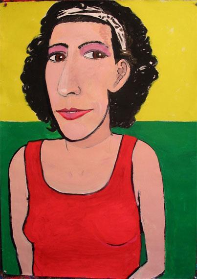 Pam in Red Sleeveless Shell